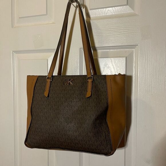 Michael Kors Brown and Tan Tote Bag with Structured Design - Picture 1 of 15